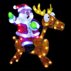 Световое панно "Санта-Клаус на олене" со светодиодами PKQE080149