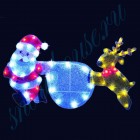 Световое панно "Санта-Клаус на олене" со светодиодами PKQE13033