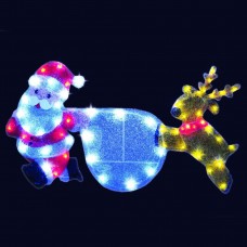 Световое панно "Санта-Клаус на олене" со светодиодами PKQE13033